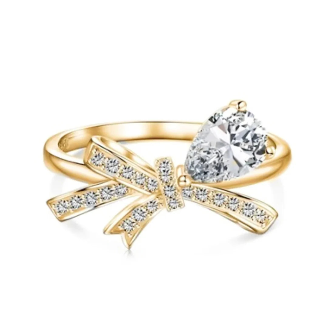 Gold Princess Bow Ring S925