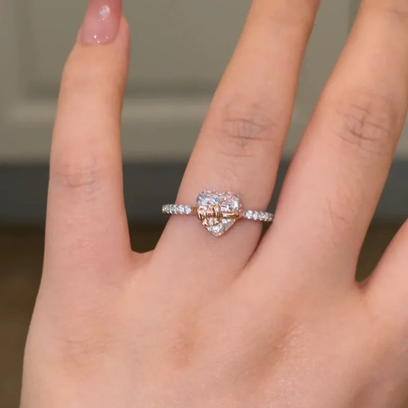 Gold Heart Bow Ring