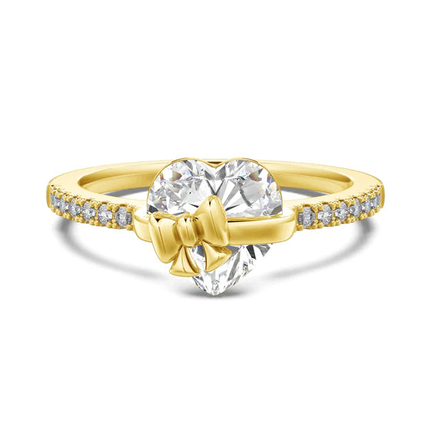 Gold Heart Bow Ring