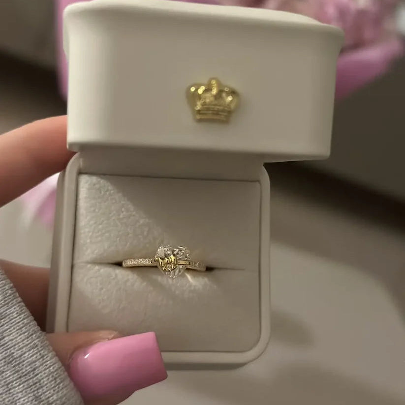 Gold Heart Bow Ring