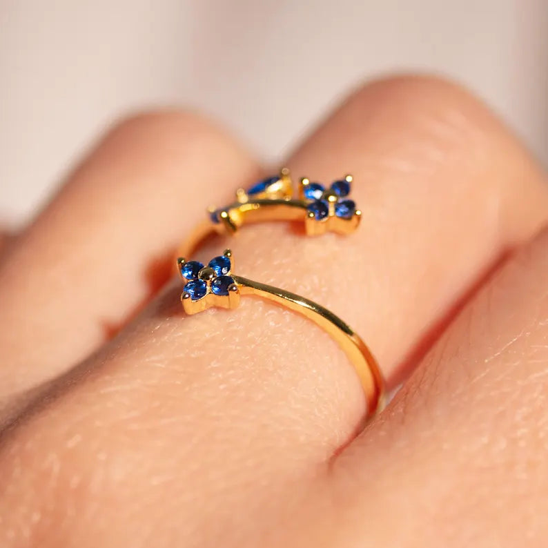 Blue Petal Ring S925