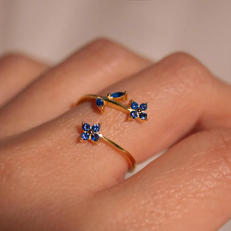 Blue Petal Ring S925