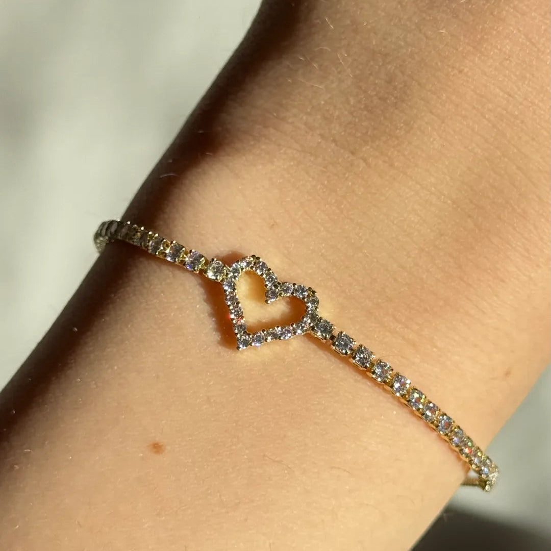 Heart Tennis Bracelet