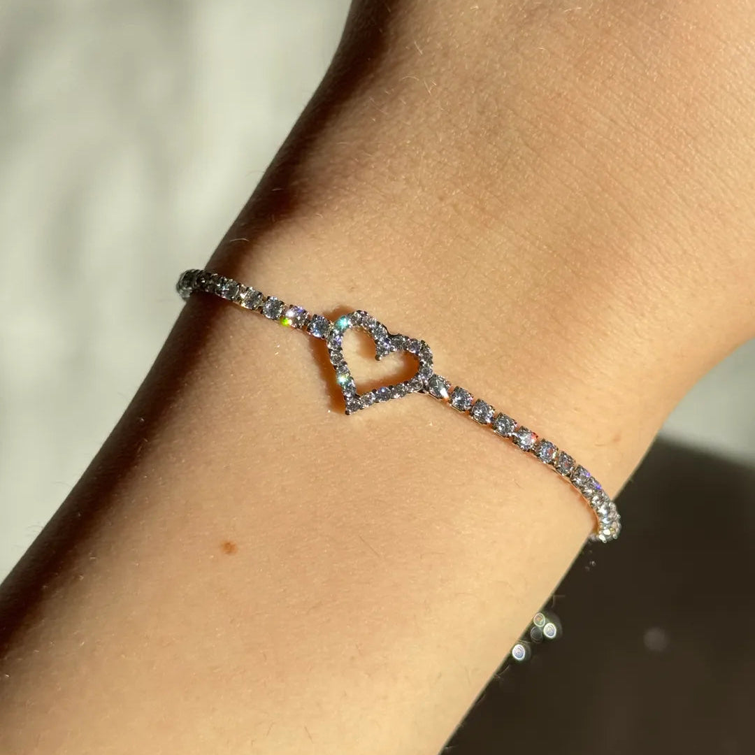 Heart Tennis Bracelet